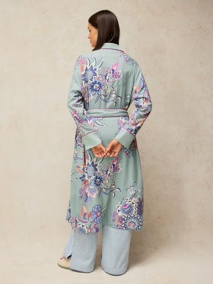 White Stuff Nina Woven Dressing Gown Blue