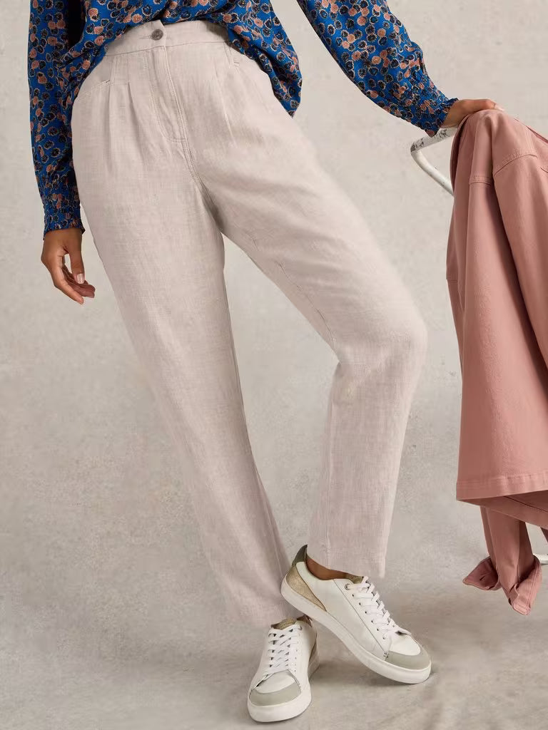 White Stuff Rowena Linen Trousers Light Natural