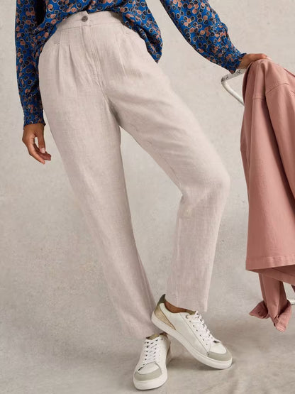 White Stuff Rowena Linen Trousers Light Natural
