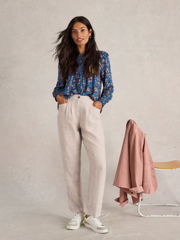 White Stuff Rowena Linen Trousers Light Natural womens Tapered that are Ankle Length and Machine Washable Colour: Light Natural Material: 100% Linen Style Code: 442671 