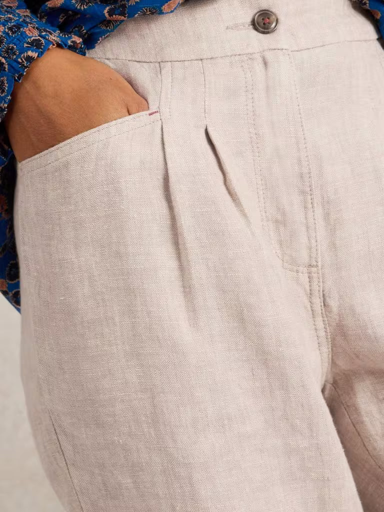 White Stuff Rowena Linen Trousers Light Natural