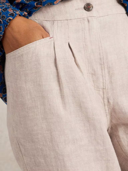 White Stuff Rowena Linen Trousers Light Natural