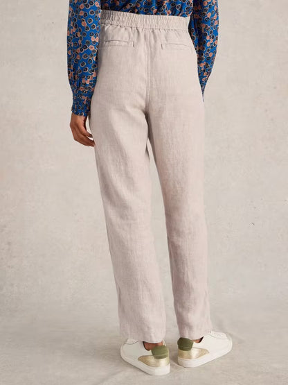White Stuff Rowena Linen Trousers Light Natural