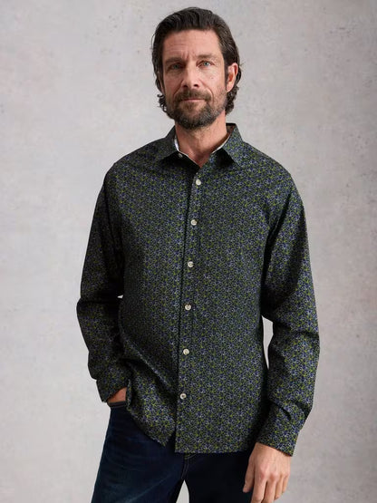 White Stuff Salcombe Bike Print Shirt Navy