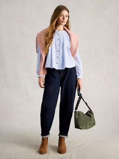 White Stuff Sammy Smock Top Blue Multi