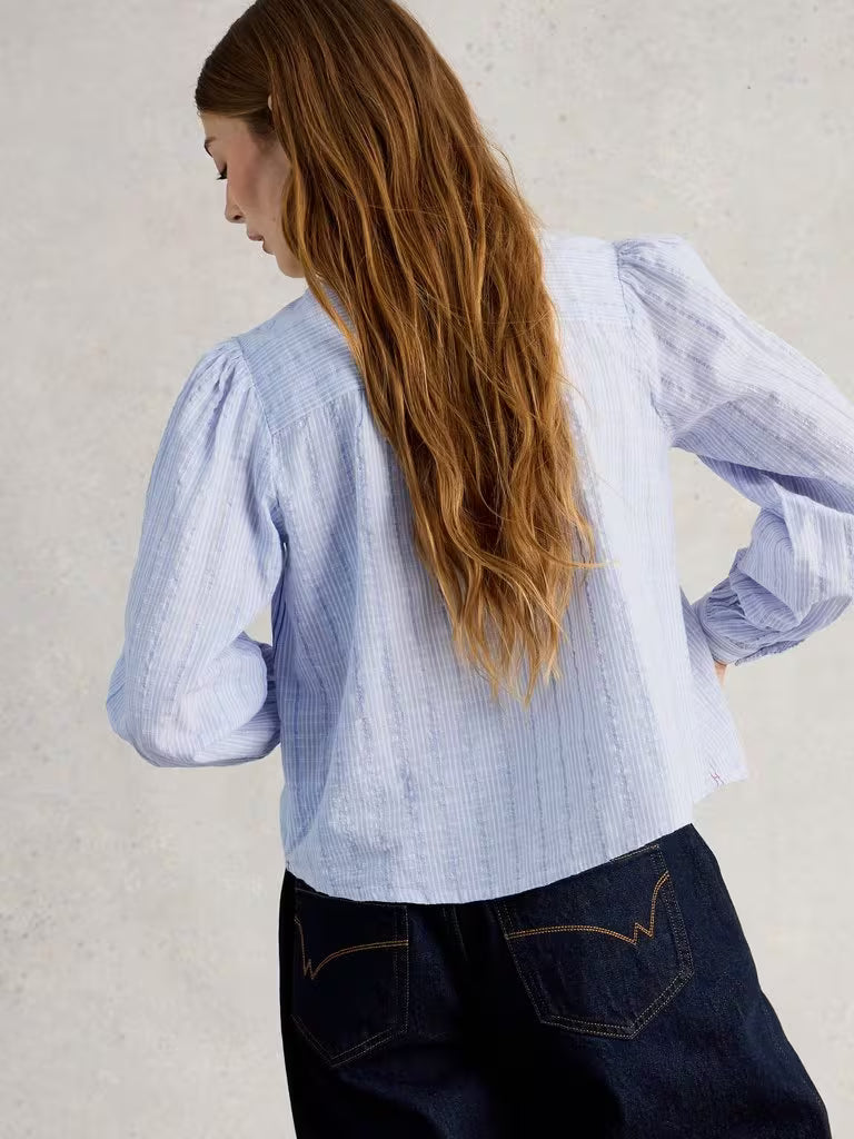 White Stuff Sammy Smock Top Blue Multi