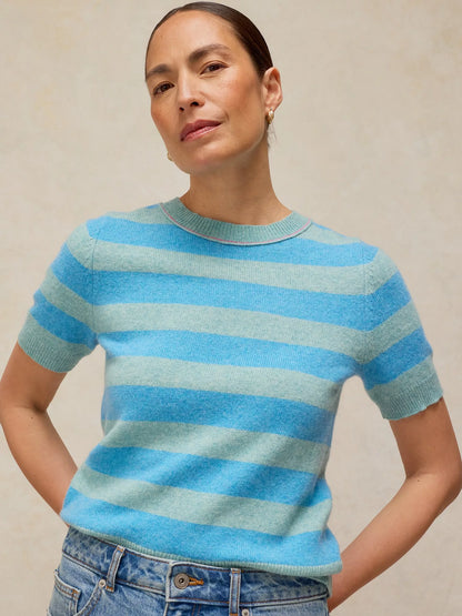 White Stuff Sansa Striped Knitted Tee Blue