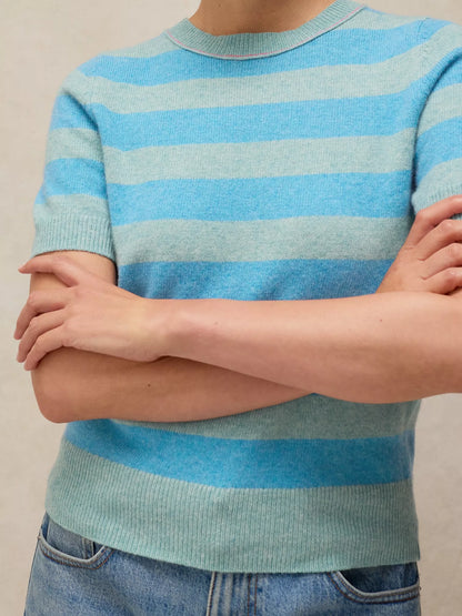 White Stuff Sansa Striped Knitted Tee Blue