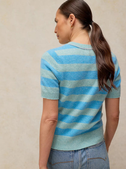 White Stuff Sansa Striped Knitted Tee Blue