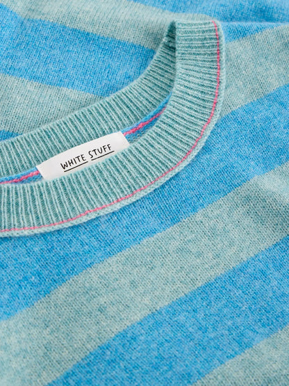 White Stuff Sansa Striped Knitted Tee Blue