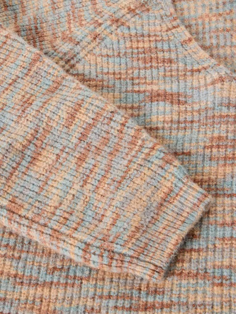 White Stuff Savannah Spacedye Jumper Natural Multi. womens V Neck jumper with long Sleeve that's Regular Fit and Machine Washable Material: 78% Recycled Polyester, 10% Nylon, 10% Wool & 2% Spandex