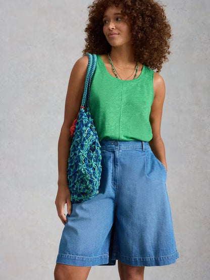 White Stuff Scarlette Linen Vest Bright Green