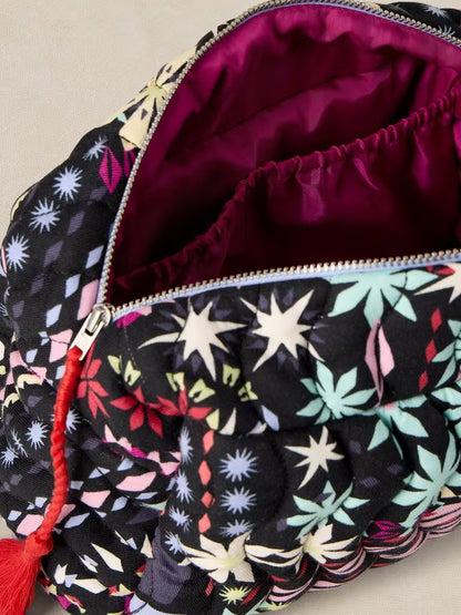 White Stuff Shelby Quilted Wash Bag Black Print