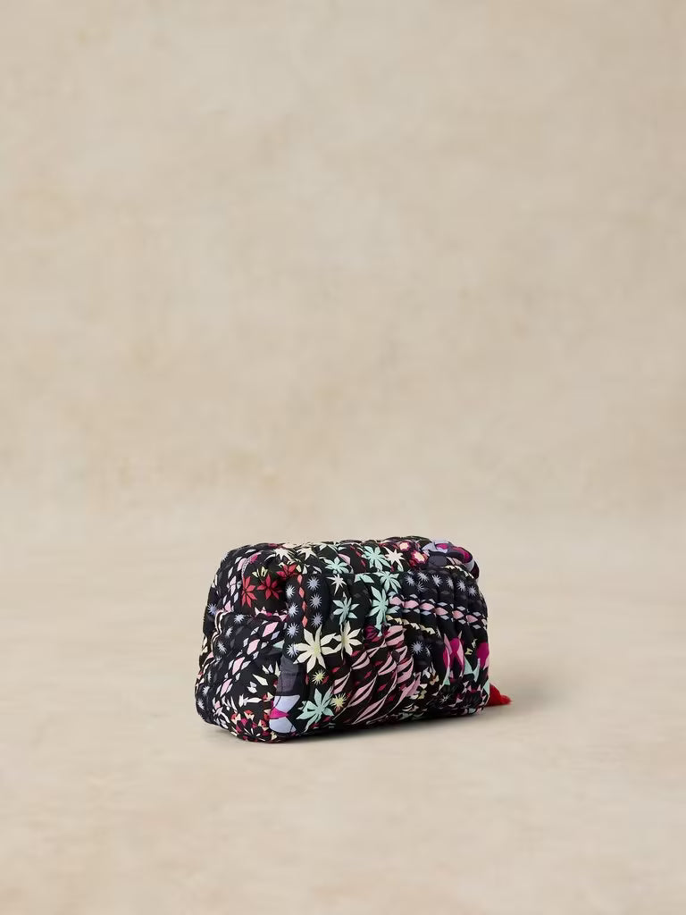 White Stuff Shelby Quilted Wash Bag Black Print