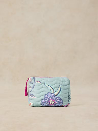 White Stuff Stella Quilted Wash Bag Blue Print