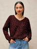 White Stuff Texture V Neck Jumper Dark Plum