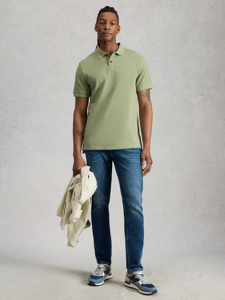 White Stuff Utility Short Sleeve Polo Light Green