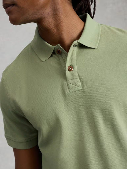 White Stuff Utility Short Sleeve Polo Light Green