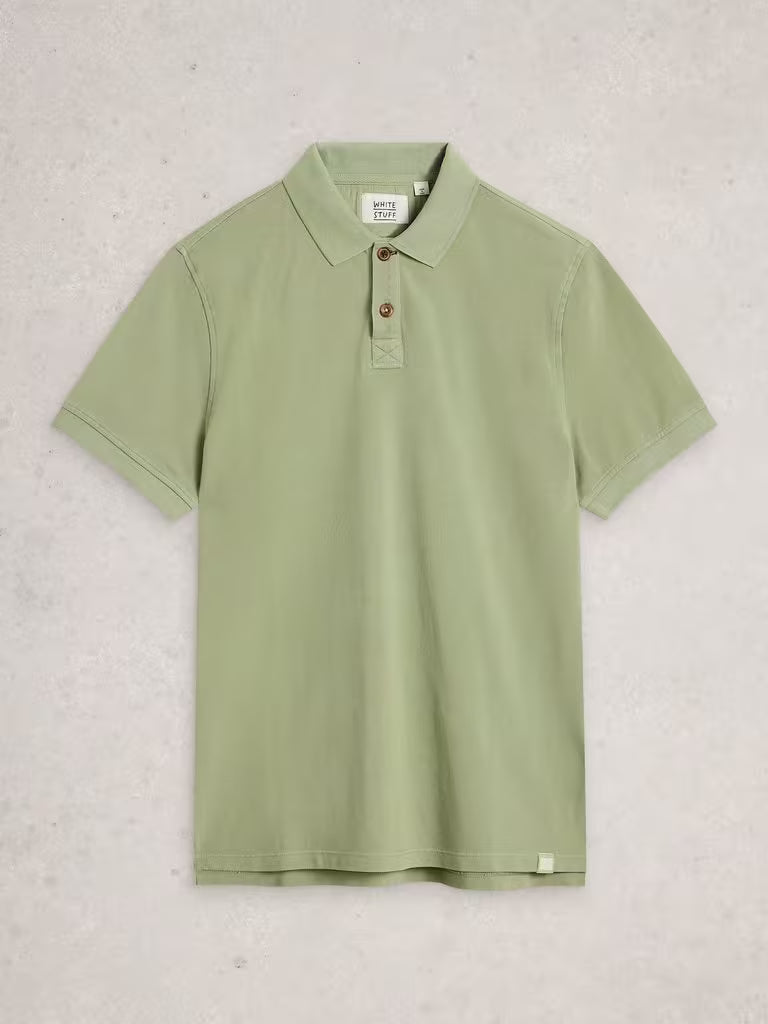 White Stuff Utility Short Sleeve Polo Light Green