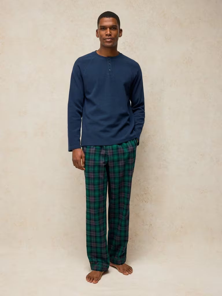 White Stuff Wells Check PJ Bottom Green Multi