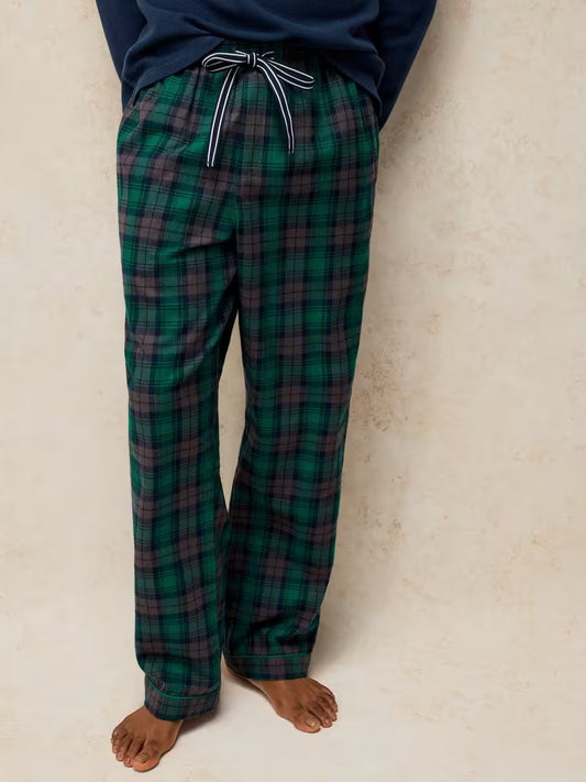 White Stuff Wells Check PJ Bottom Green Multi