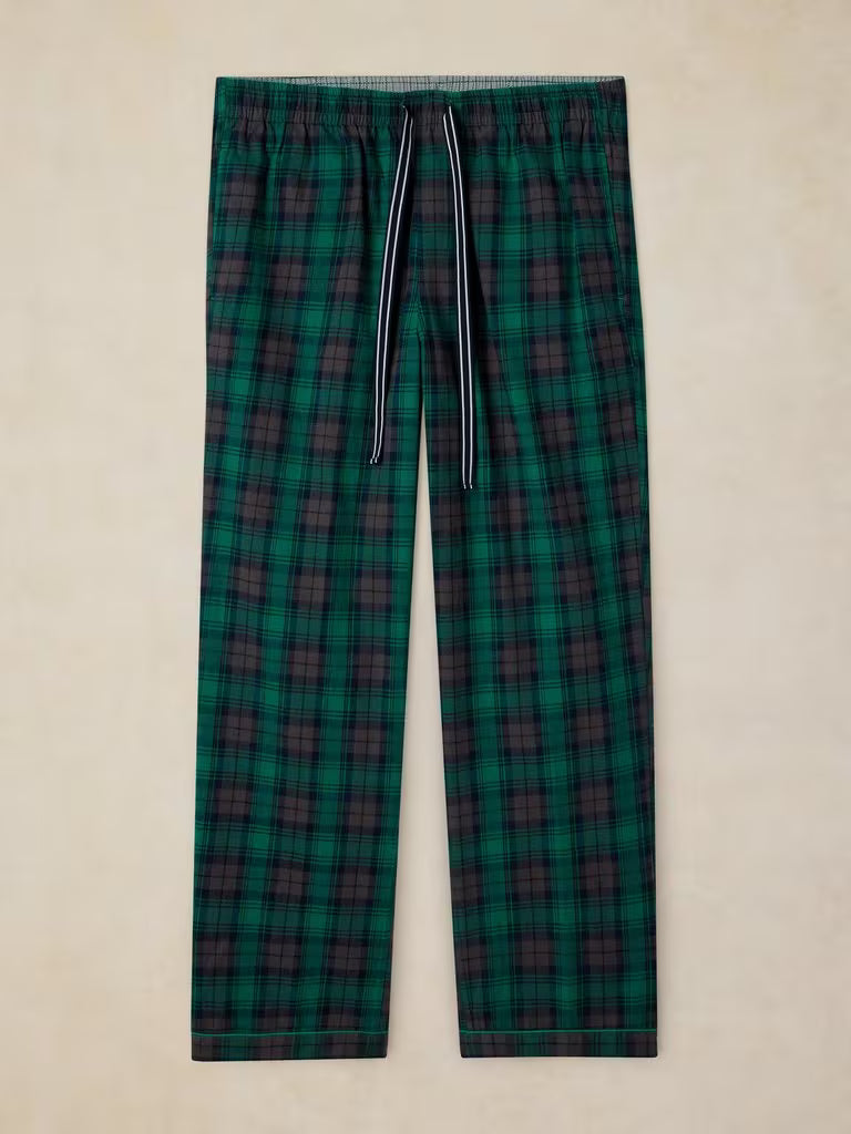 White Stuff Wells Check PJ Bottom Green Multi
