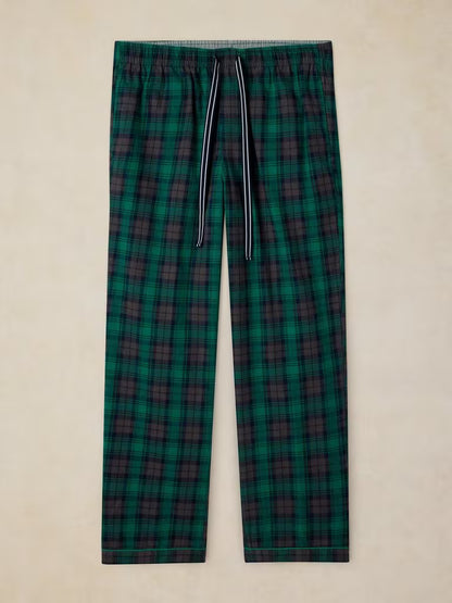 White Stuff Wells Check PJ Bottom Green Multi