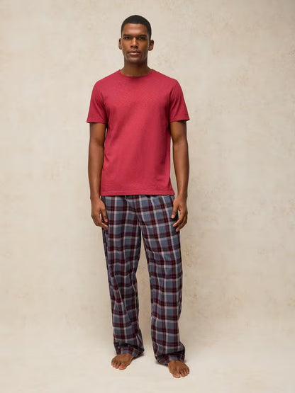 White Stuff Wells Check PJ Bottom Plum Multi