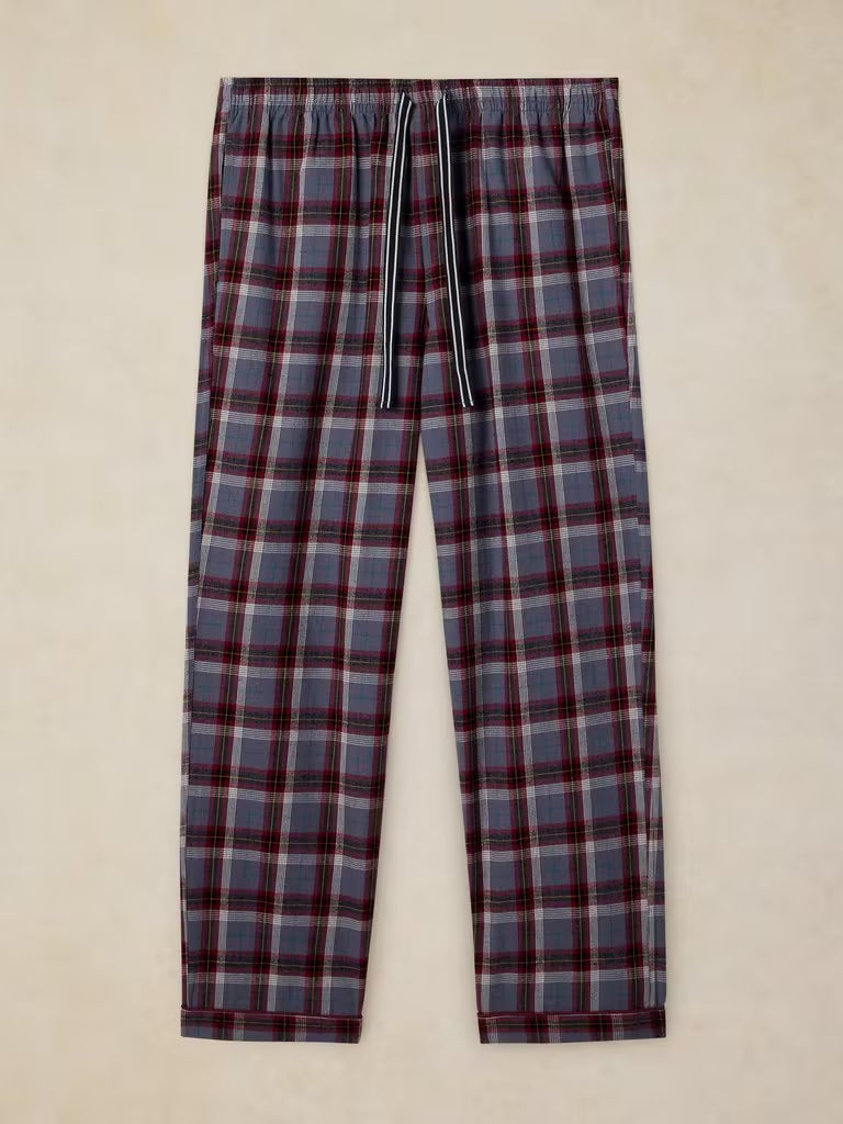 White Stuff Wells Check PJ Bottom Plum Multi