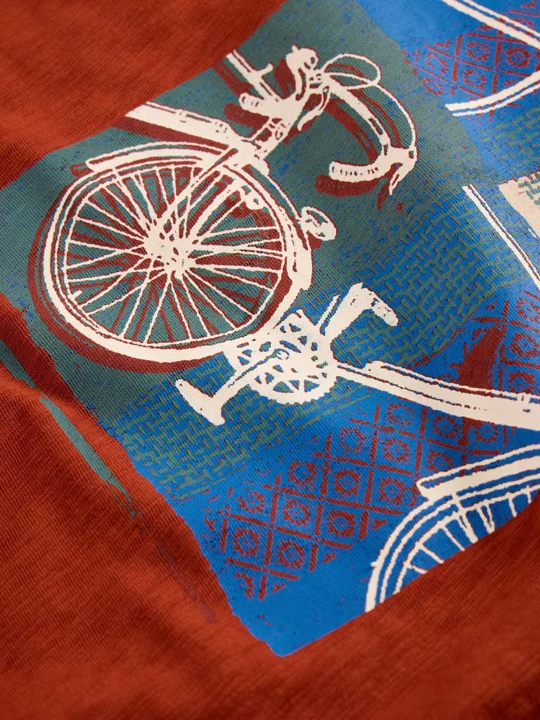 White Stuff Abersoch Graphic Collage Bike Orange