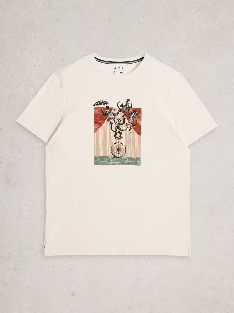White Stuff Abersoch Graphic Monkey White