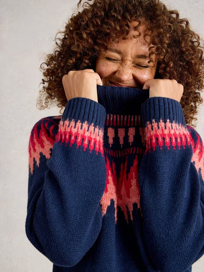 White Stuff Fiona Fairisle Jumper Navy