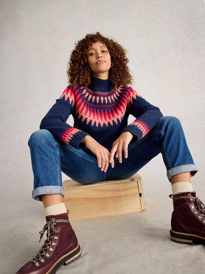 White Stuff Fiona Fairisle Jumper Navy