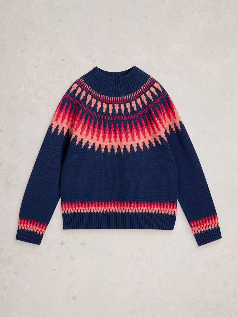 White Stuff Fiona Fairisle Jumper Navy