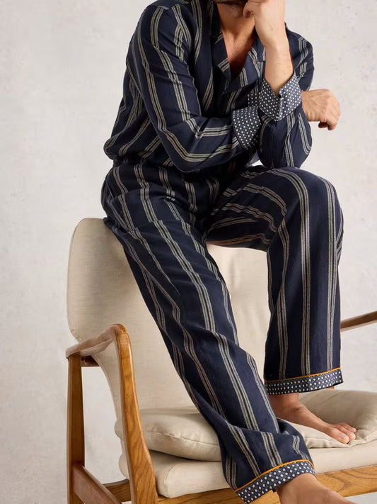 White Stuff Flannel Moorland PJ Trousers Navy White Stuff Clothing mens pyjama bottoms