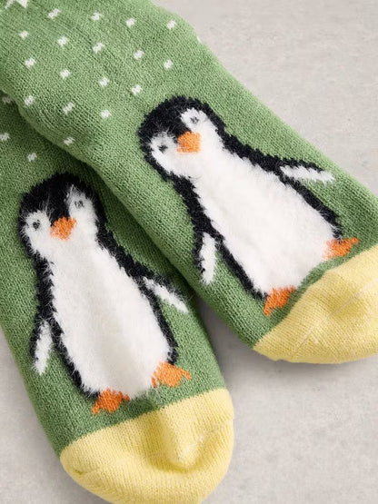 White Stuff Fluffy Penguin Cabin Socks