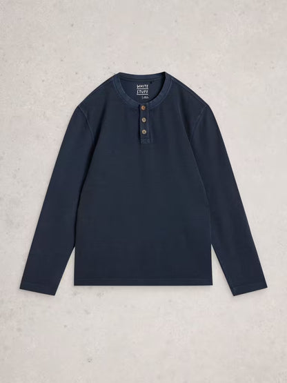 White Stuff Helston Waffle Henley Dark Navy
