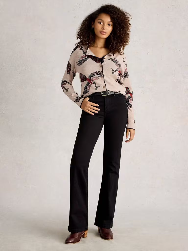 White Stuff Lulu Print Cardi Natural