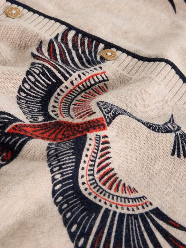 White Stuff Lulu Print Cardi Natural