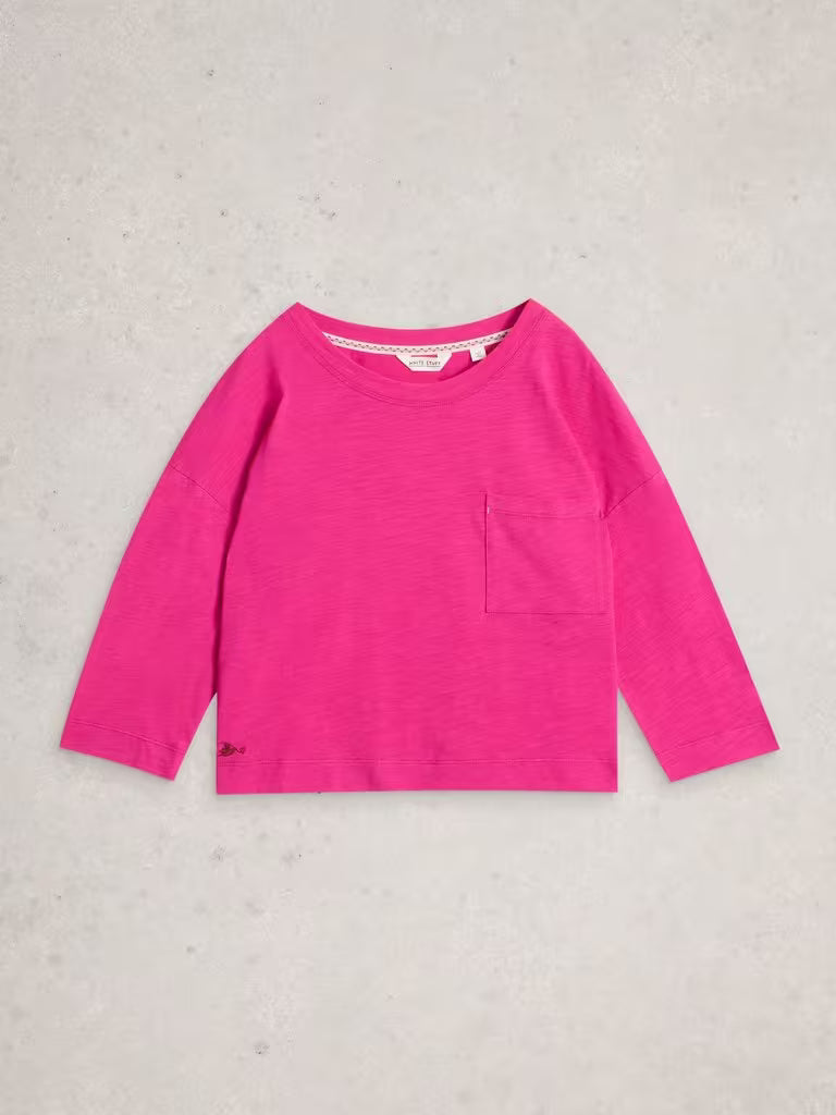 White Stuff Mia Boxy Tee Bright Pink