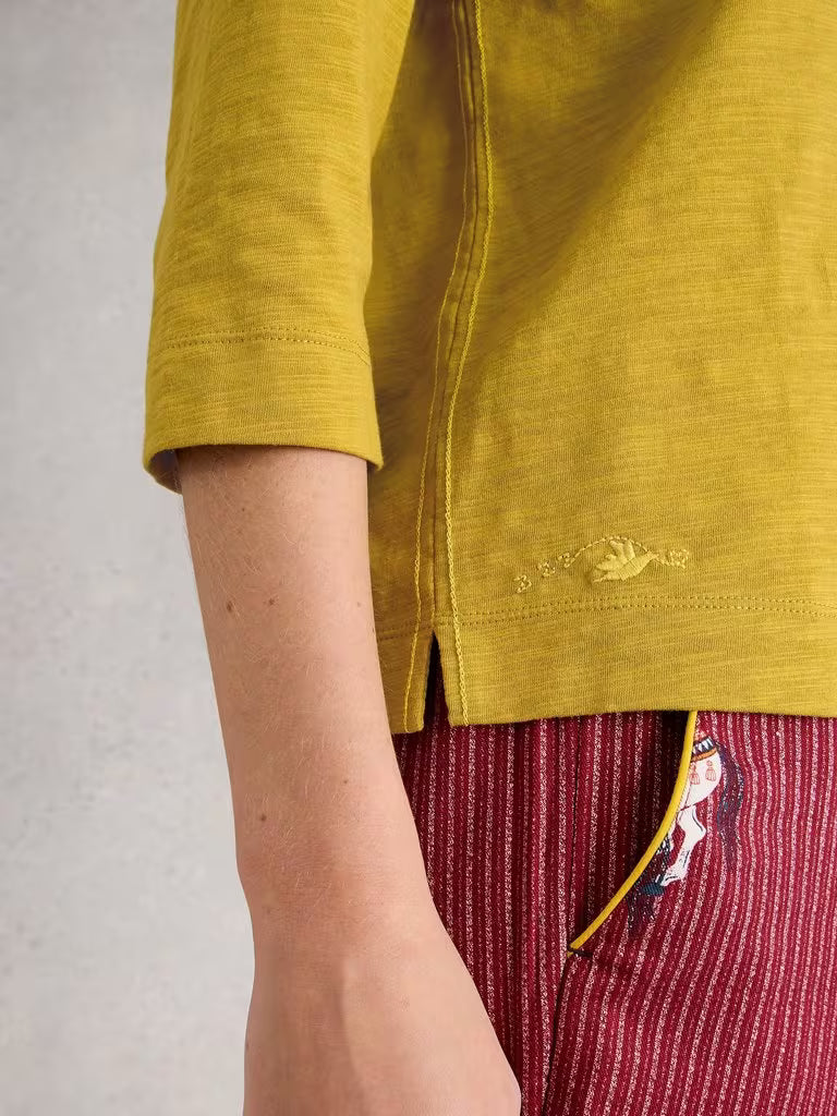 White Stuff Mia Boxy Tee Mid Chartreuse