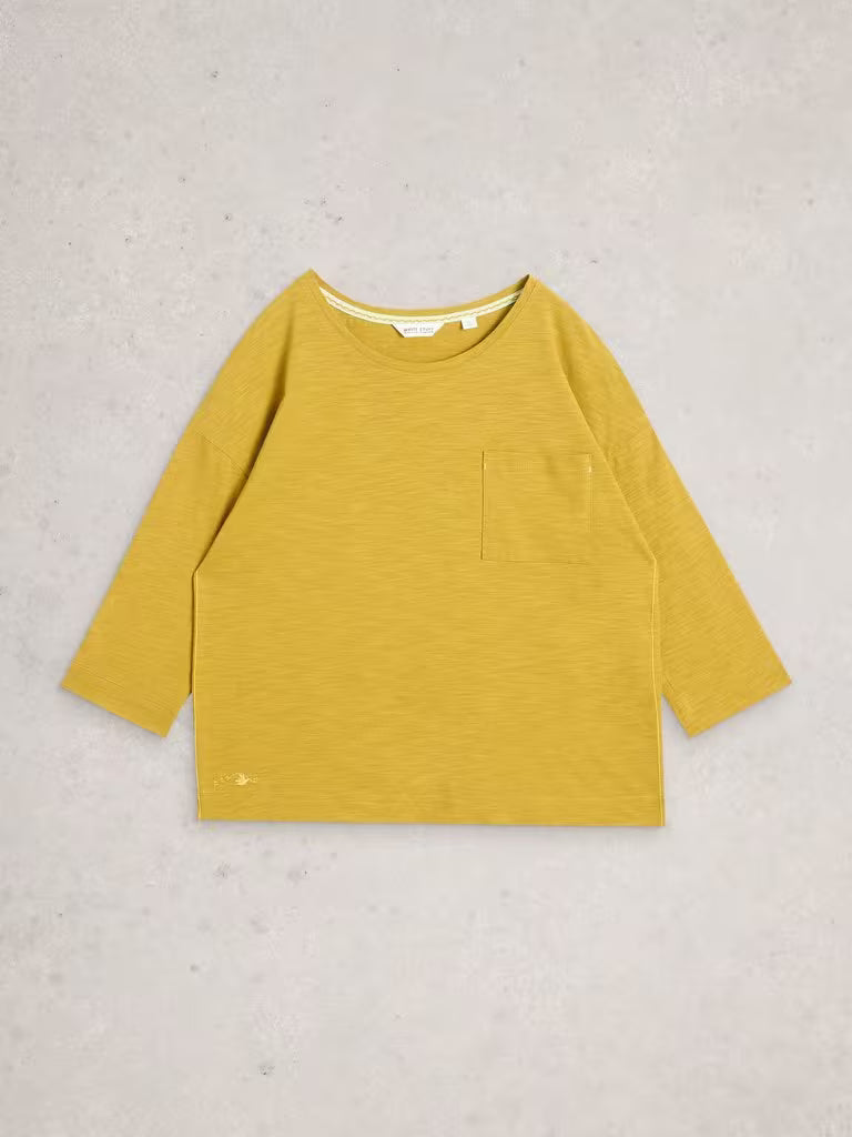 White Stuff Mia Boxy Tee Mid Chartreuse