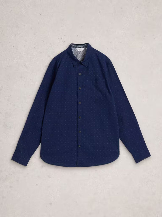 White Stuff Multi Spot Shirt Navy