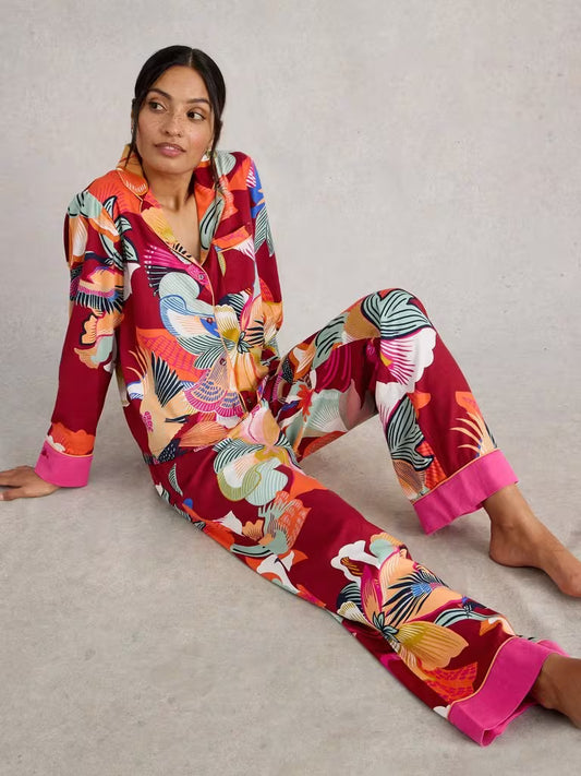White Stuff Organic Nina PJ Bottom Red