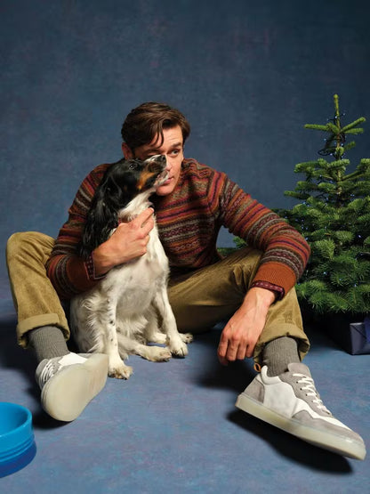 White Stuff Ossett Fairisle Crew Neck Orange