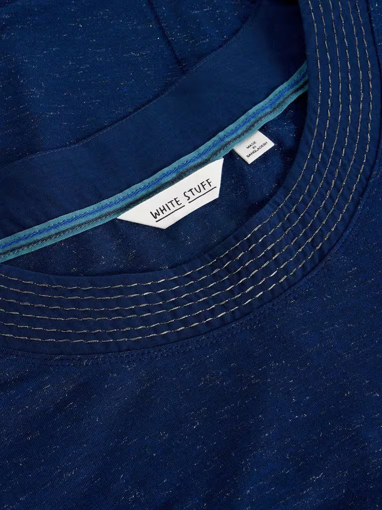 White Stuff Weaver LS Sparkle Tee Dark Navy