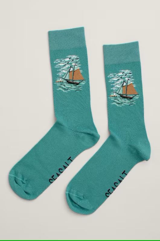 Mens Socks Seasalt Men's Arty Socks Windswept Boat Headland Seasalt socks Men's bamboo socks