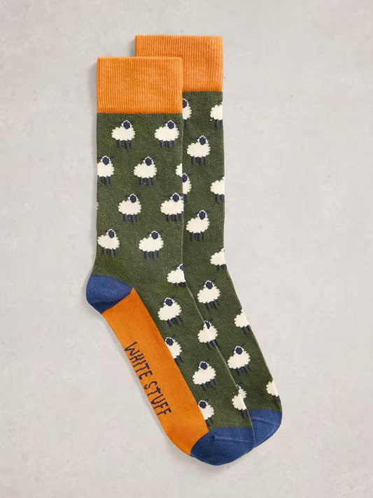 White Stuff Novelty Ankle Socks Deep Green