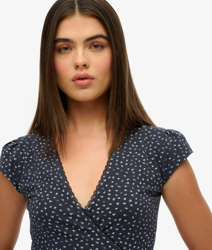 Superdry Athletic Essentials Wrap Dress Navy Petal DP