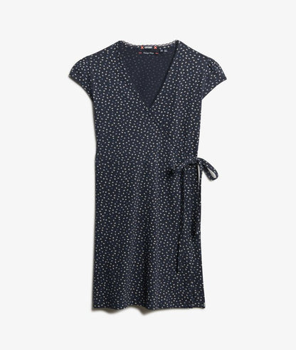 Superdry Athletic Essentials Wrap Dress Navy Petal DP
